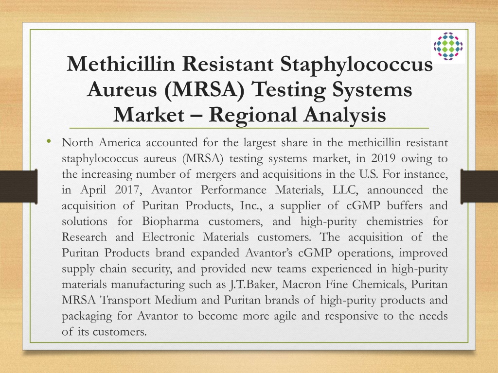 Ppt Methicillin Resistant Staphylococcus Aureus Mrsa Testing Systems Market Analysis 2020 5086