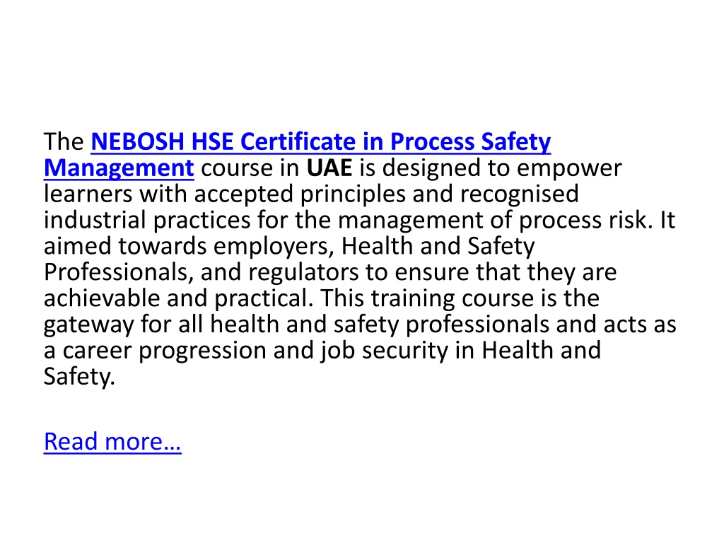 Ppt Why Safety Professionals Choose Nebosh Psm In Uae Powerpoint Presentation Id10202537 