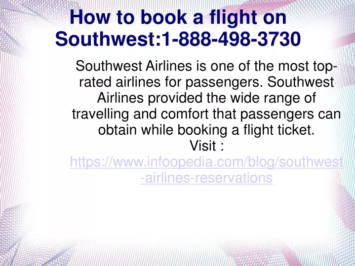 how to book a flight on southwest 1 888 498 3730 n.