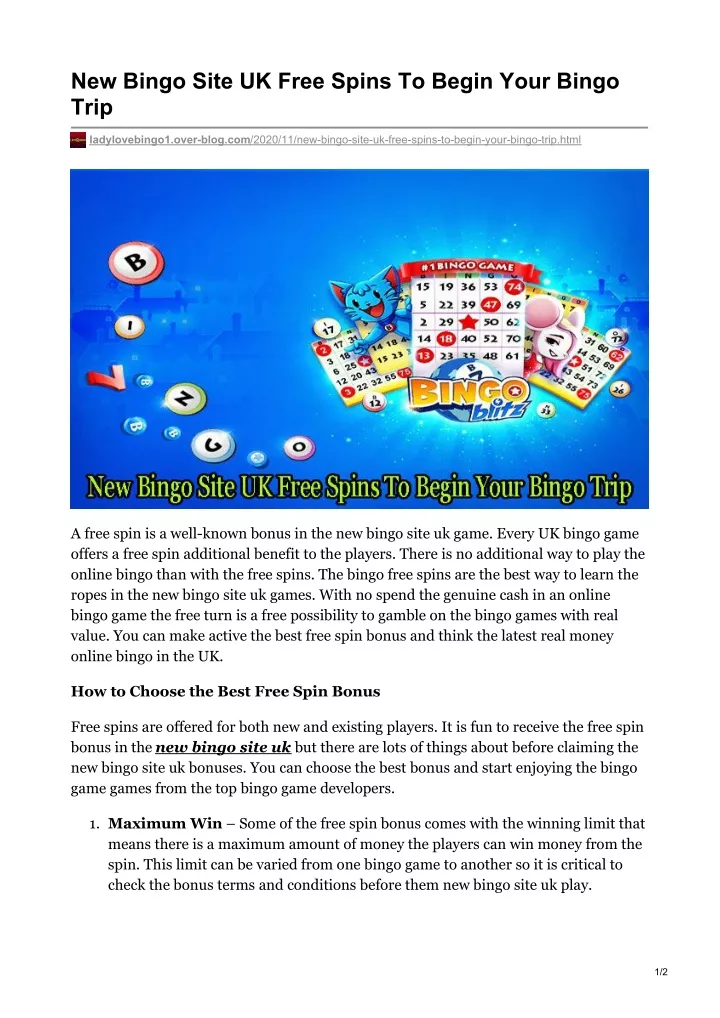 new bingo site uk free spins to begin your bingo n.