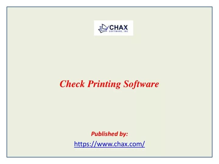 check printing software published by https www chax com n.