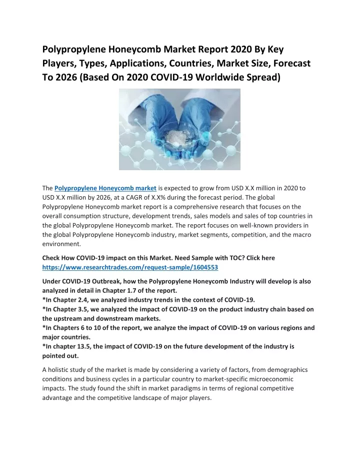 polypropylene honeycomb market report 2020 n.