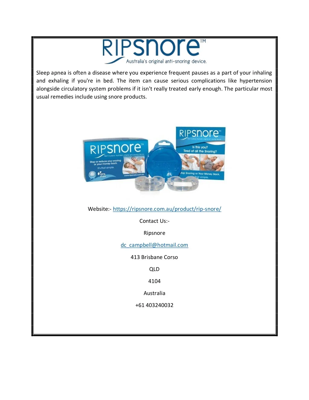 PPT - Affordable Stop Snoring Medical Device For Sale | Ripsnore ...
