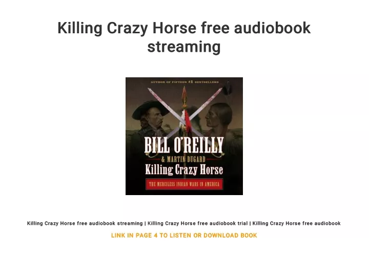 killing crazy horse free audiobook killing crazy n.