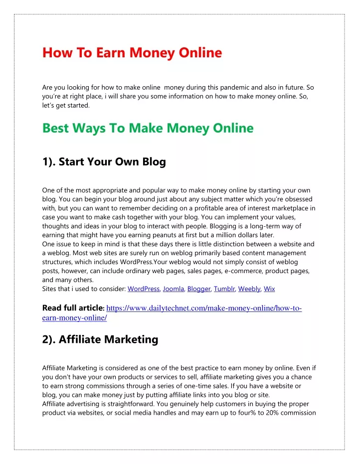 how to earn money online are you looking n.