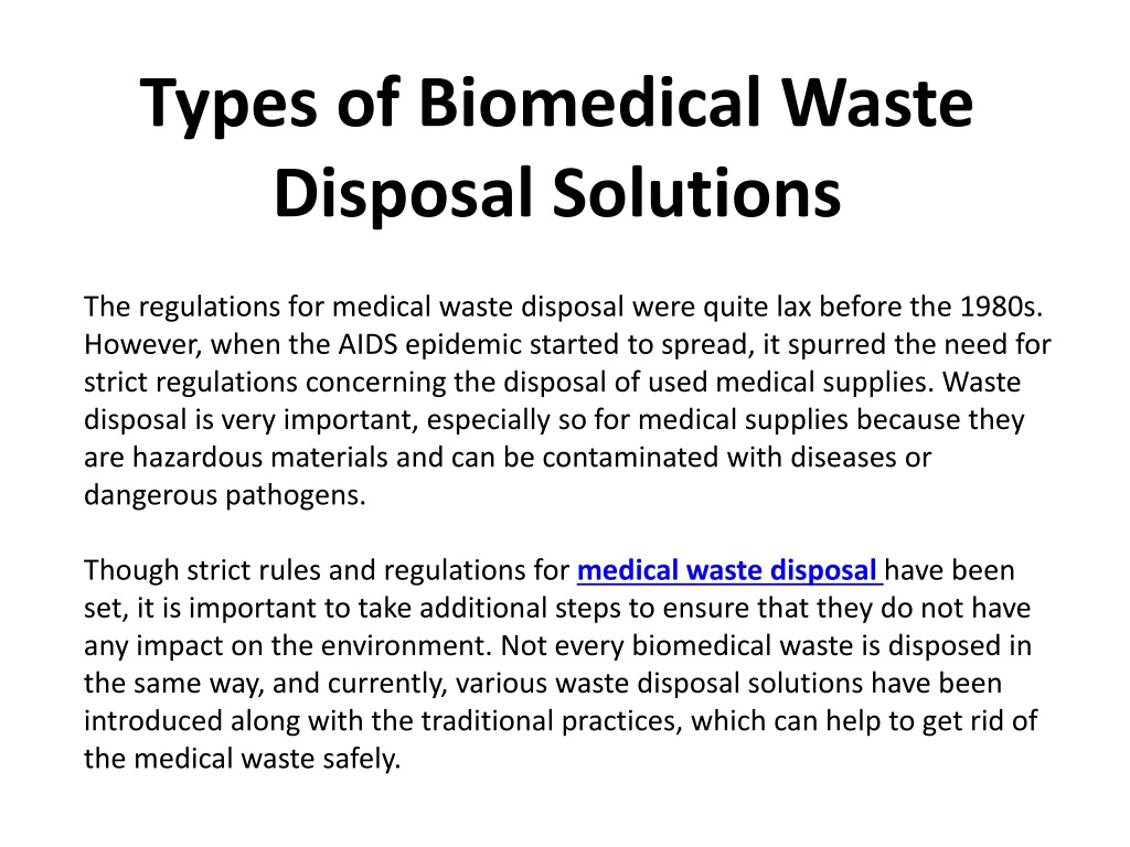 PPT - Waste Disposal Solution- Onsite Waste Technologies PowerPoint ...