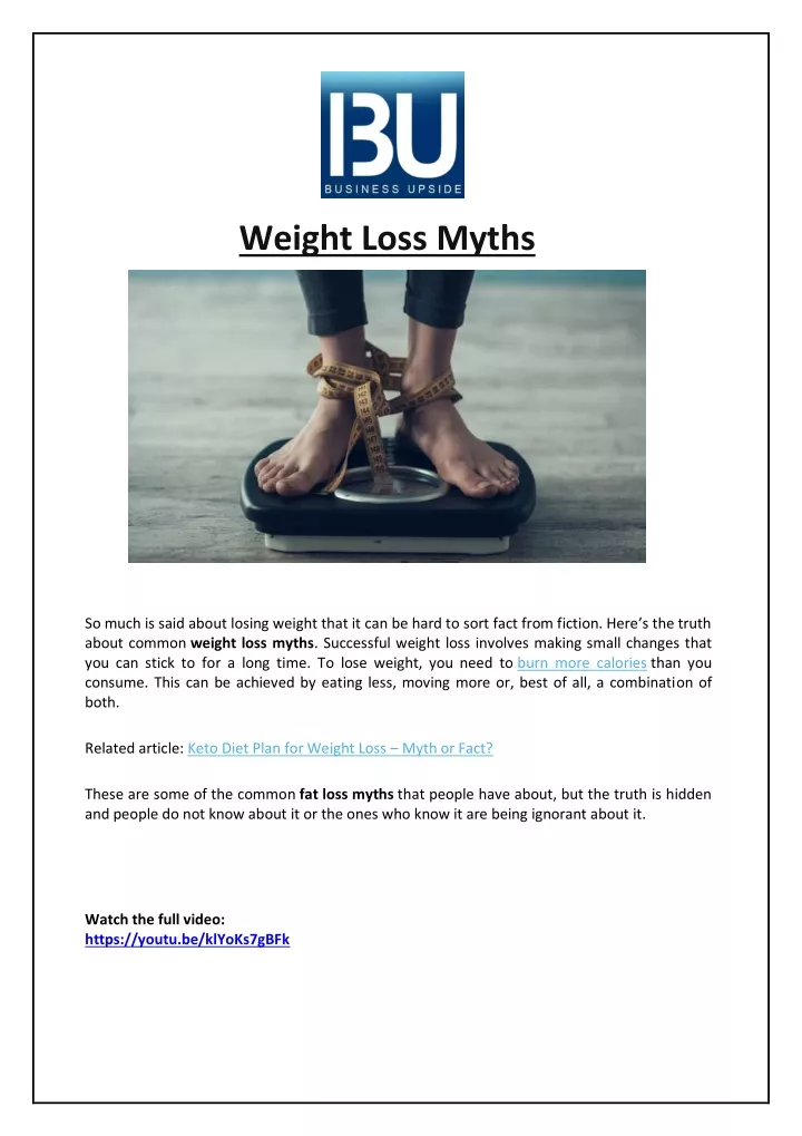 weight loss myths n.