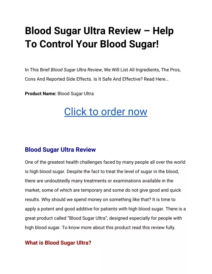 blood sugar ultra review help to control your n.