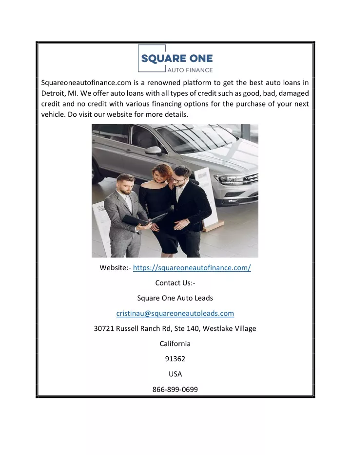 squareoneautofinance com is a renowned platform n.