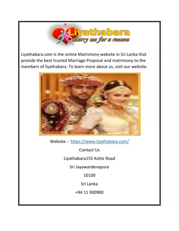 liyathabara com is the online matrimony website n.