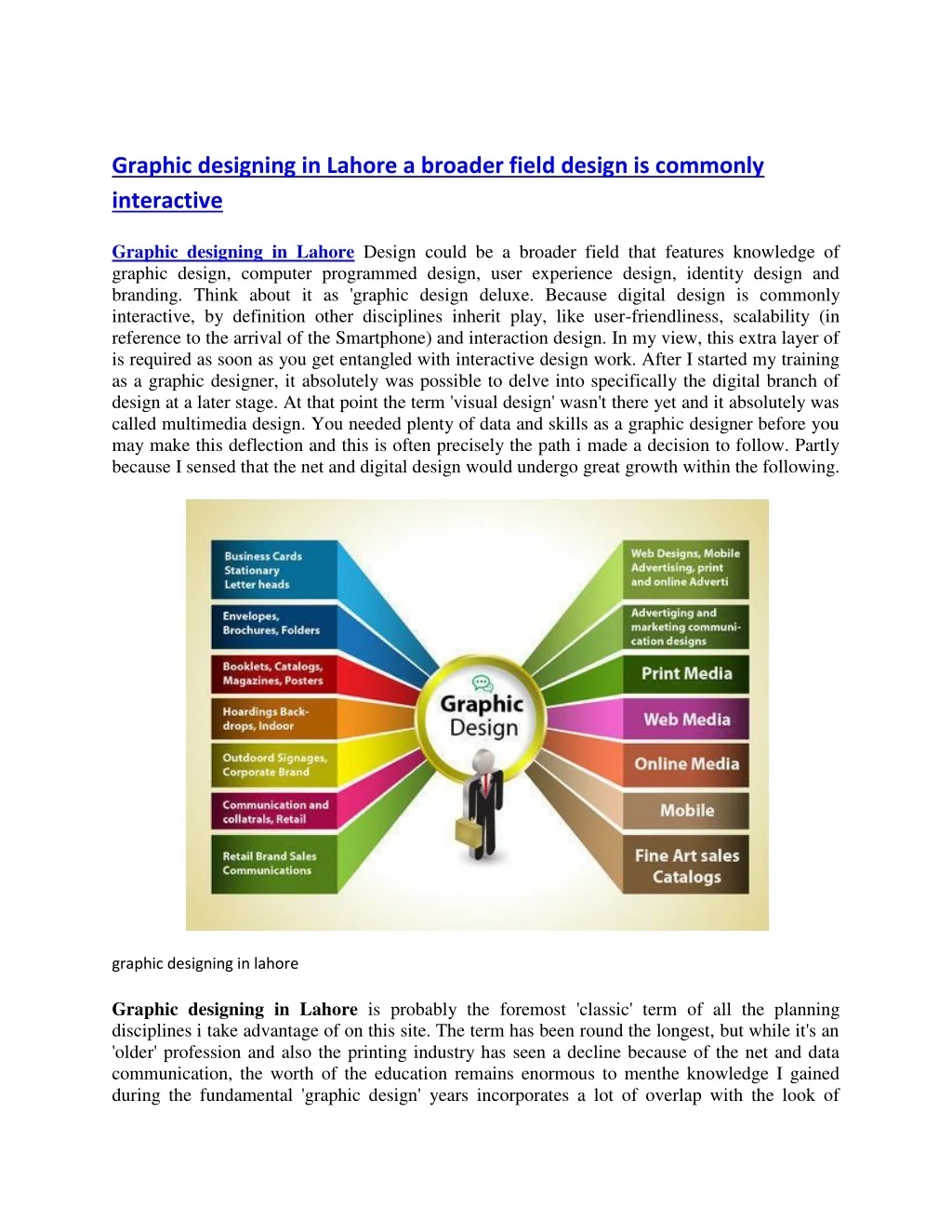 PPT - Graphic designing in Lahore a broader field design is commonly ...