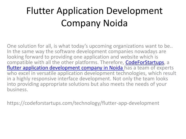 flutter application development company noida n.