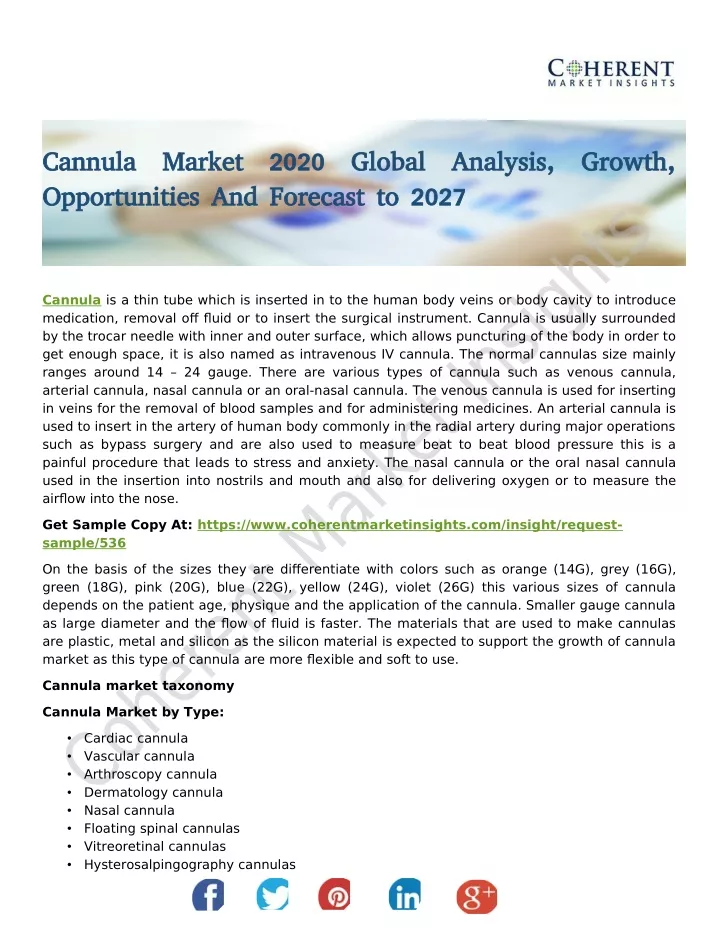 cannula market 2020 global analysis growth n.