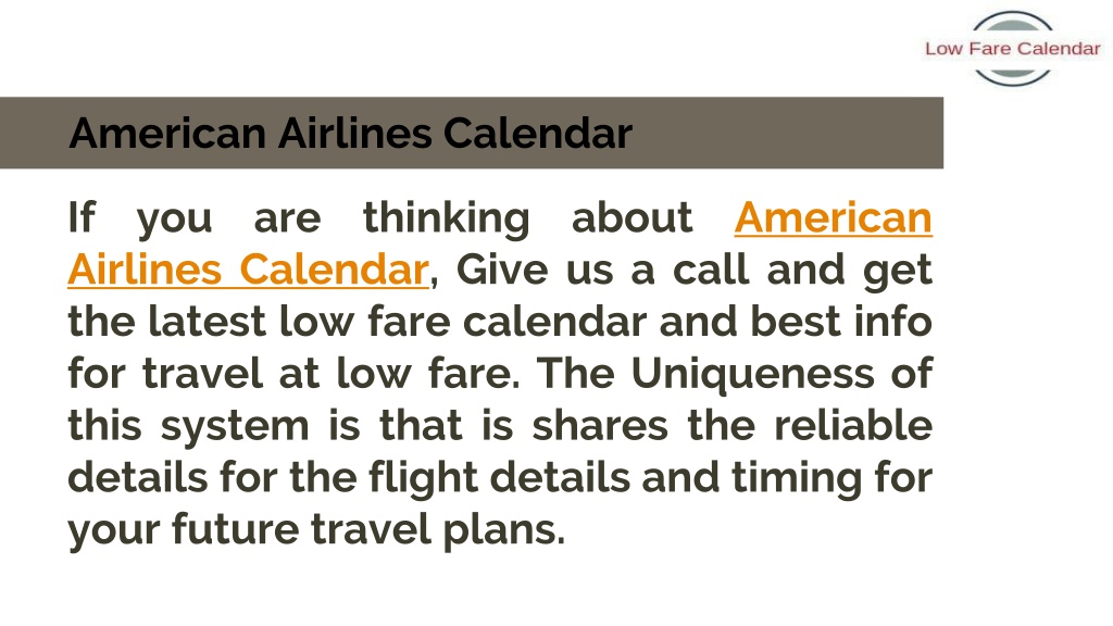 PPT American Airlines Calendar PowerPoint Presentation, free download