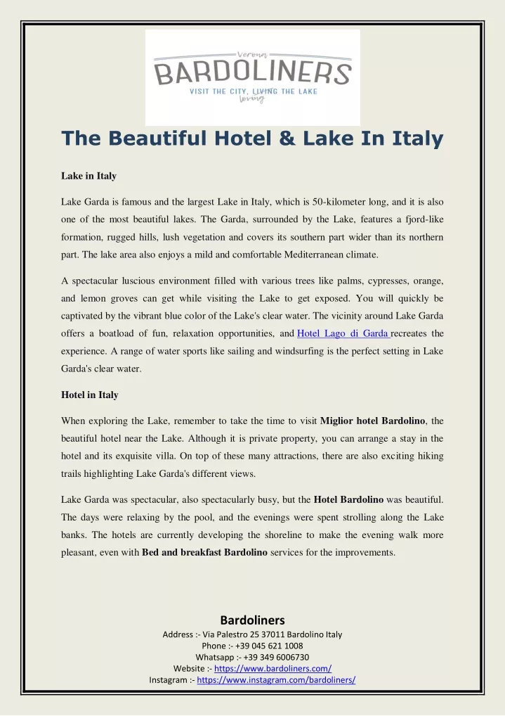 the beautiful hotel lake in italy n.