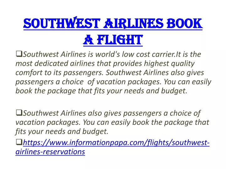 southwest airlines book a flight n.