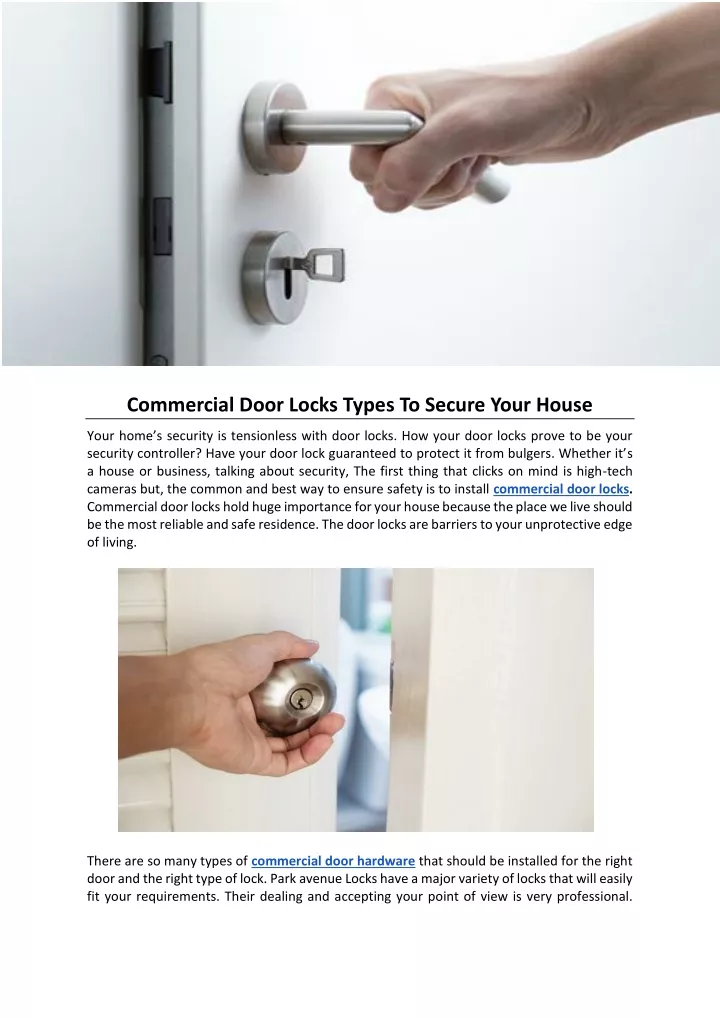commercial door locks types to secure your house n.