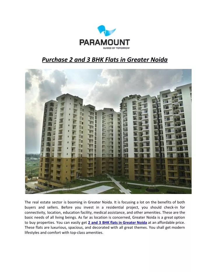 purchase 2 and 3 bhk flats in greater noida n.