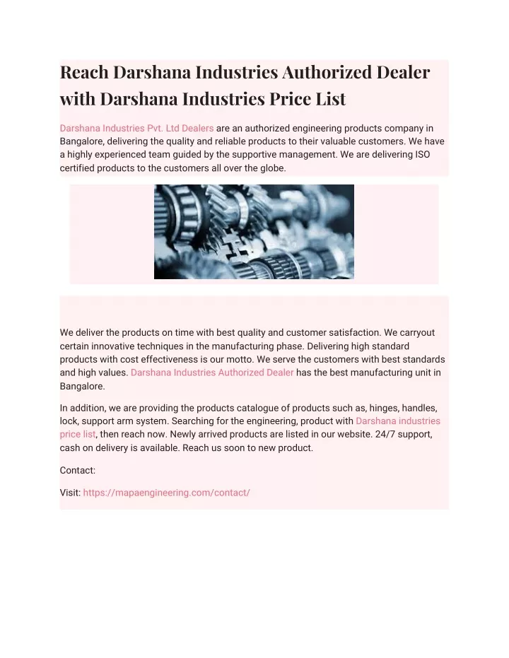 reach darshana industries authorized dealer with n.