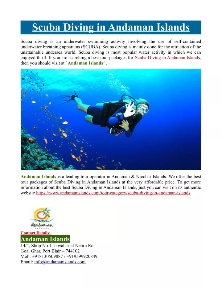 scuba diving in andaman islands n.
