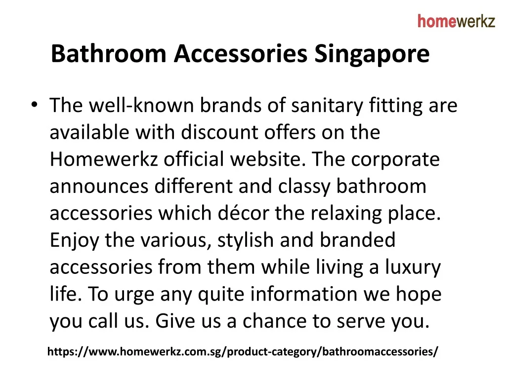 PPT Bathroom Accessories Singapore PowerPoint Presentation, free