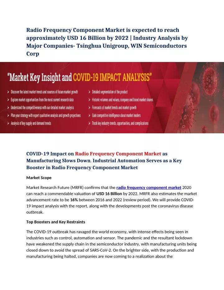 radio frequency component market is expected n.