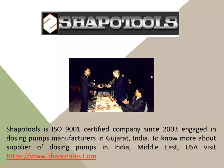shapotools is iso 9001 certified company since n.
