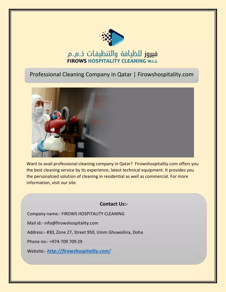 professional cleaning company in qatar n.