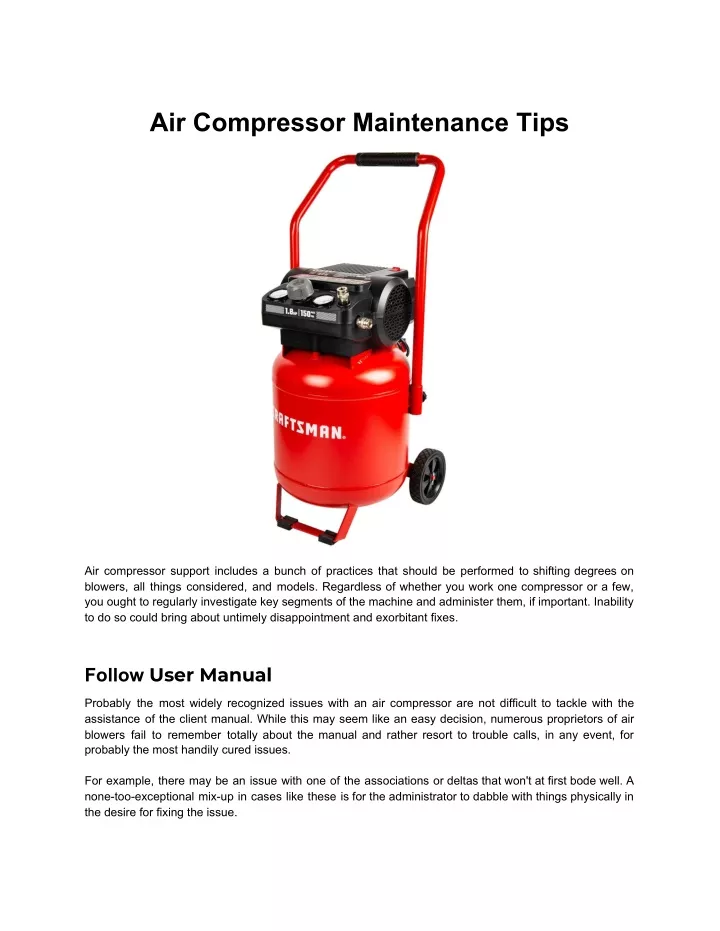 air compressor maintenance tips n.