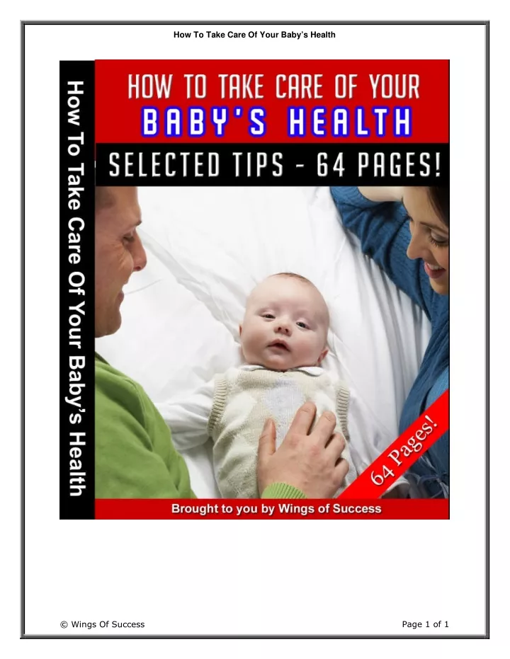 how to take care of your baby s health n.