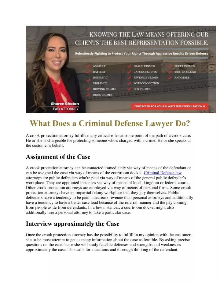 what does a criminal defense lawyer do n.