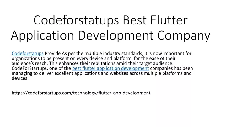 codeforstatups best flutter application development company n.