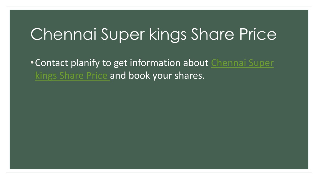 PPT Chennai Super kings IPO PowerPoint Presentation, free download