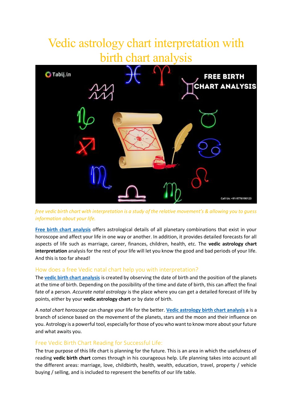 PPT - Vedic astrology chart interpretation with birth chart analysis