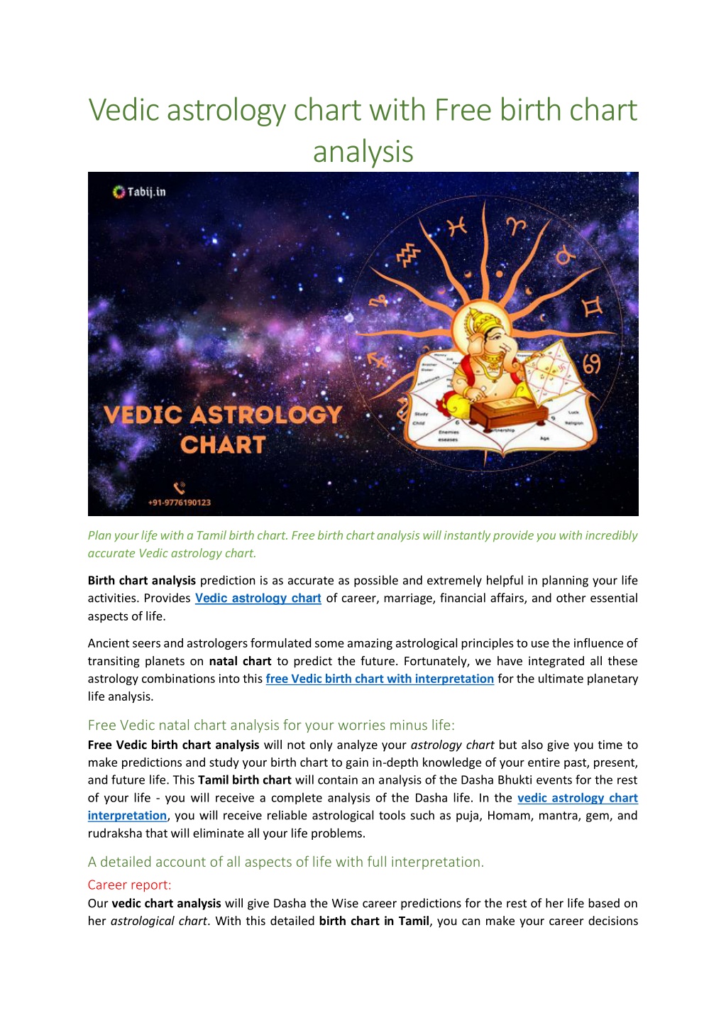 PPT - Vedic astrology chart with Free birth chart analysis PowerPoint