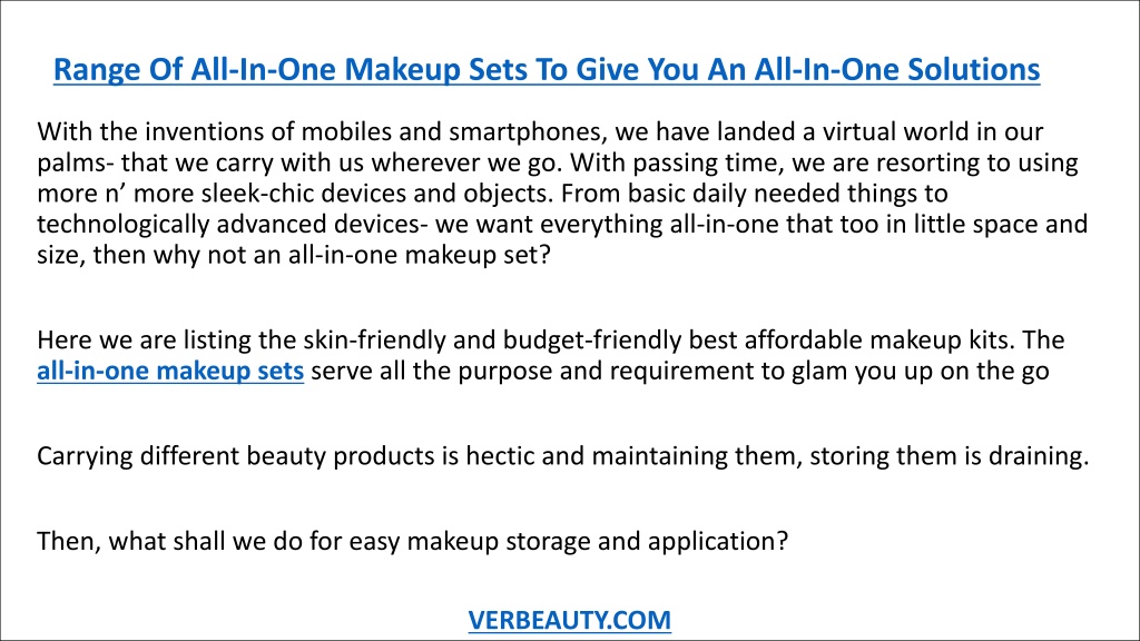 PPT - Range Of All-In-One Makeup Sets To Give You An All-In-One 