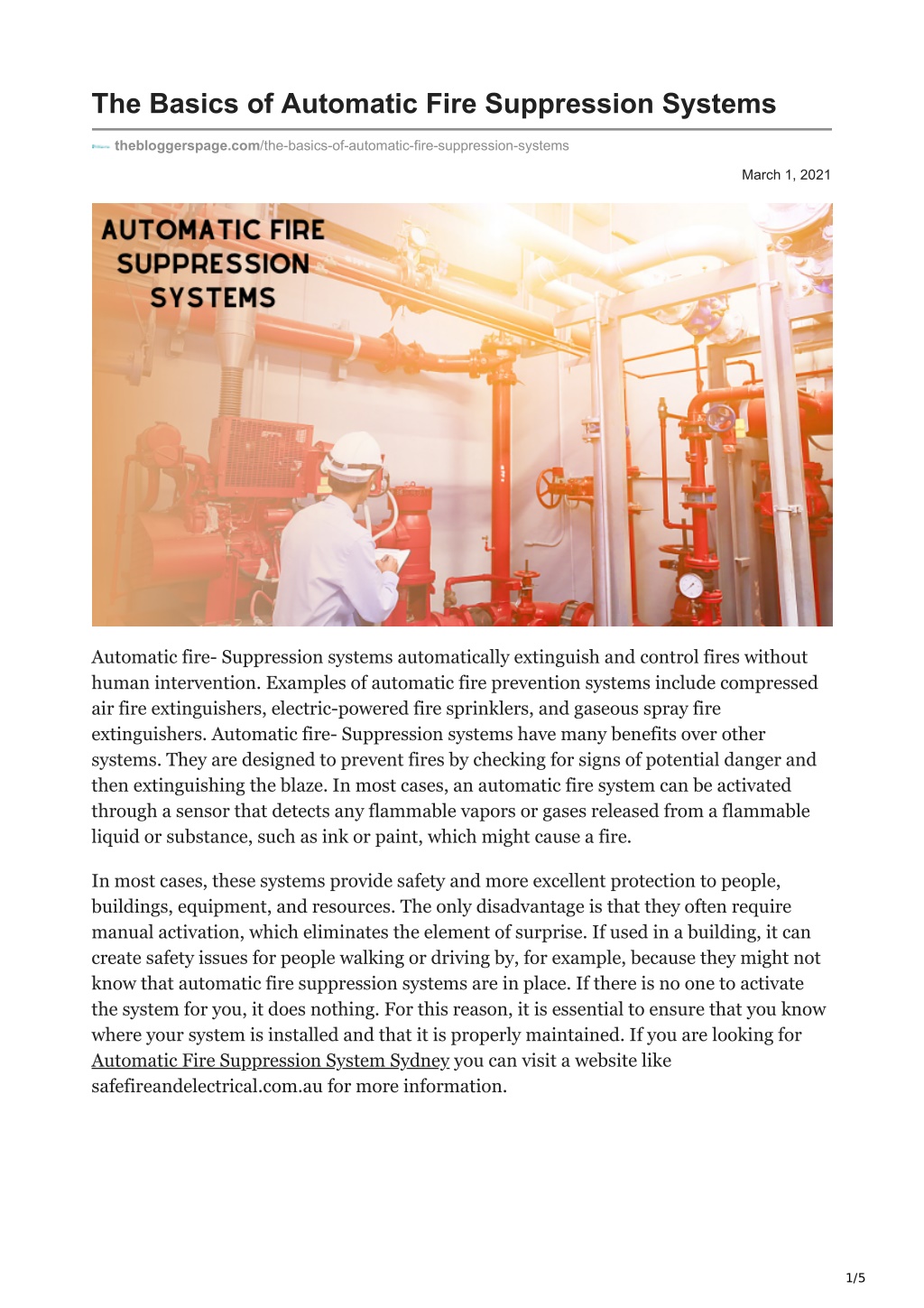 PPT - The Basics Of Automatic Fire Suppression Systems PowerPoint ...