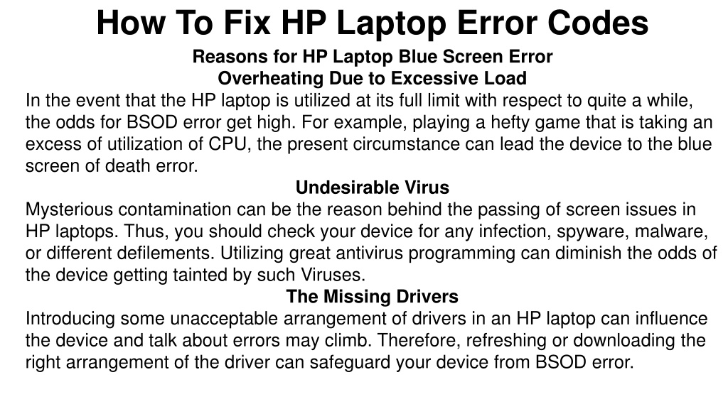 PPT - How To Fix HP Laptop Error Codes PowerPoint Presentation, Free ...