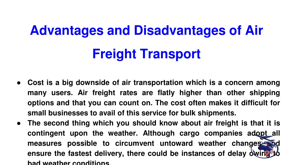 PPT - Advantages and Disadvantages of Air Freight Transport PowerPoint ...