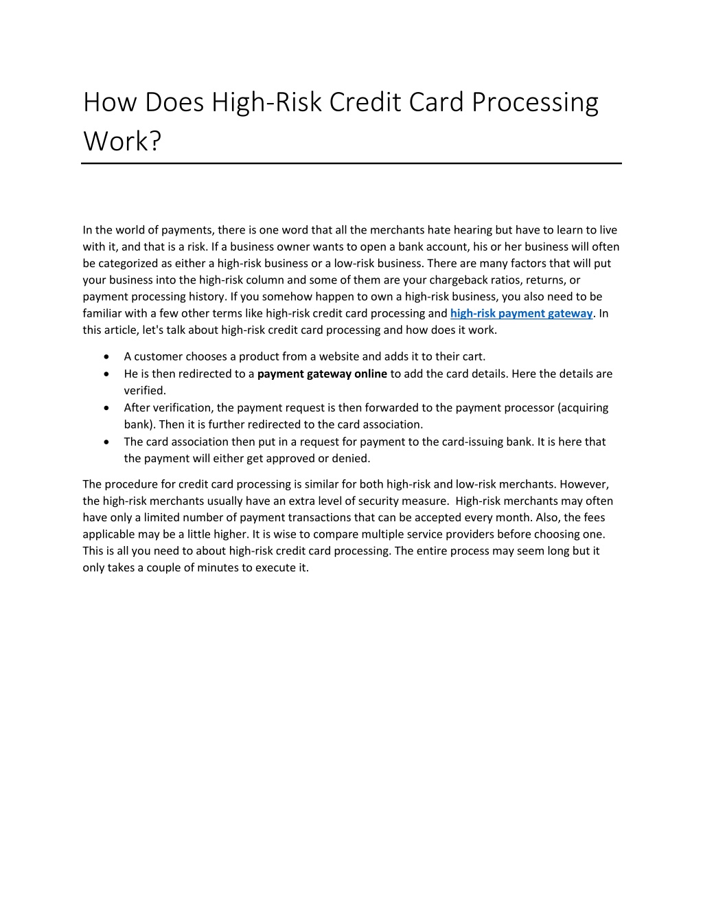 PPT - How Does High-Risk Credit Card Processing Work? PowerPoint