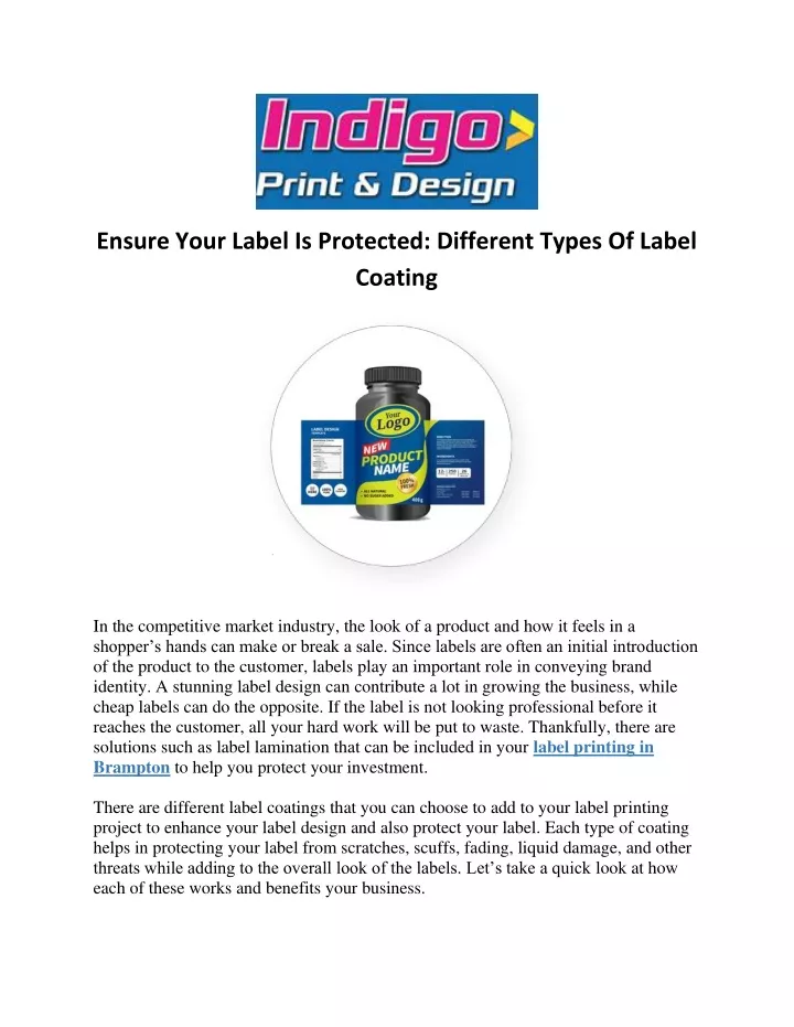 ensure your label is protected different types n.