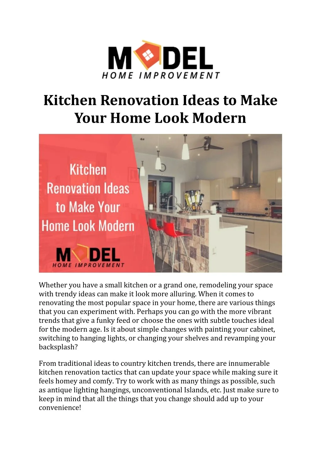 PPT - Kitchen Renovation Ideas to Make Your Home Look Modern PowerPoint ...