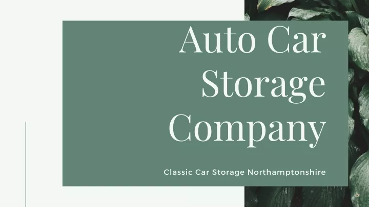 auto car storage company n.