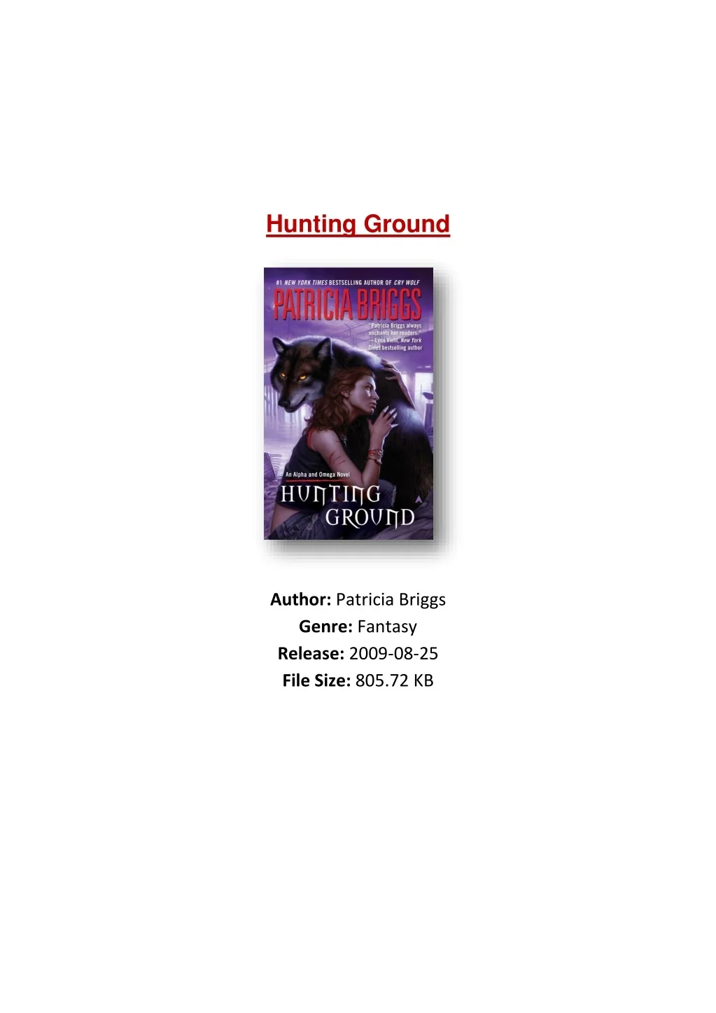 PPT [PDF] Free Download Hunting Ground By Patricia Briggs PowerPoint