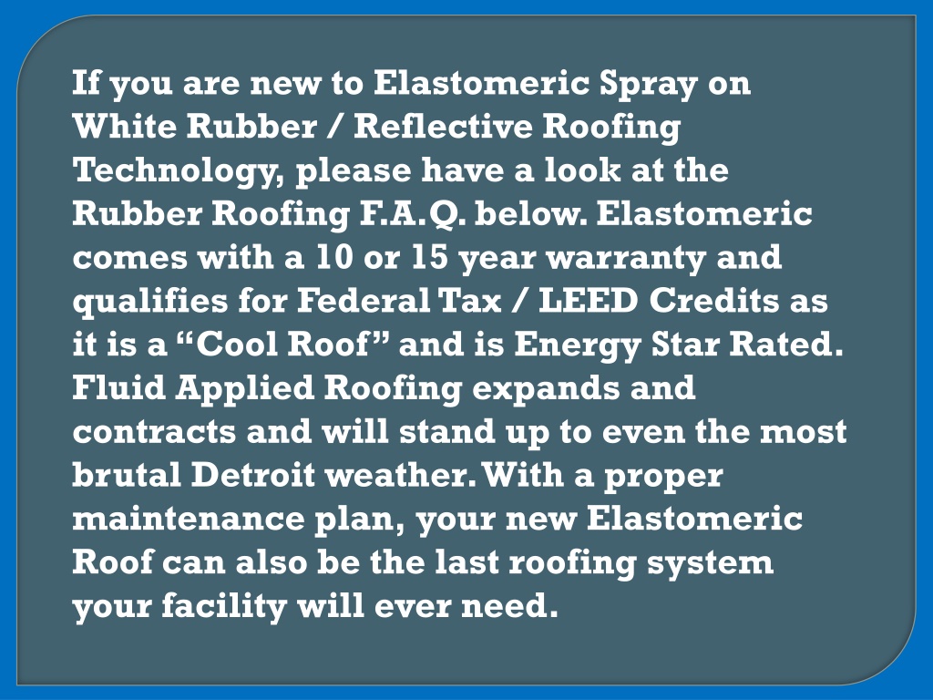 PPT - Elastomeric Commercial Roofing Contractor Detroit PowerPoint ...