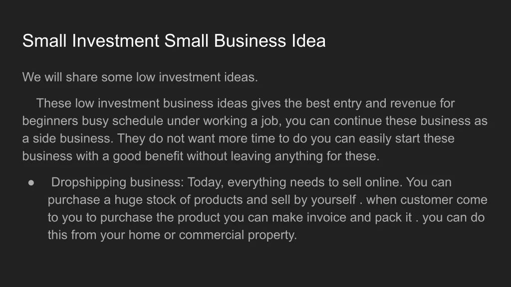 PPT - Best Small Business Ideas From Home PowerPoint Presentation, free ...