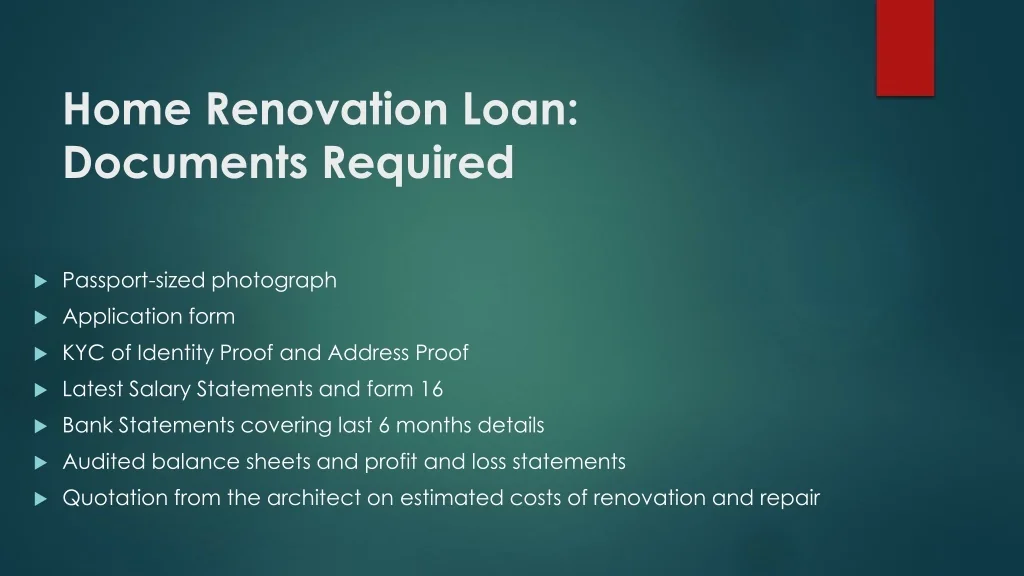 PPT - Apply Personal Loan For Home Renovation Now PowerPoint ...