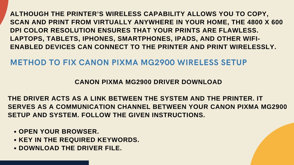 Ppt Guide Connect Canon Pixma Mg2900 Wifi Setup Powerpoint Presentation Id 10446764