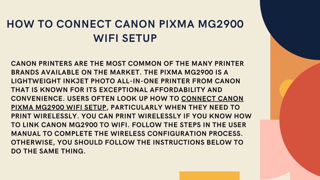 Ppt Guide Connect Canon Pixma Mg2900 Wifi Setup Powerpoint Presentation Id 10446764