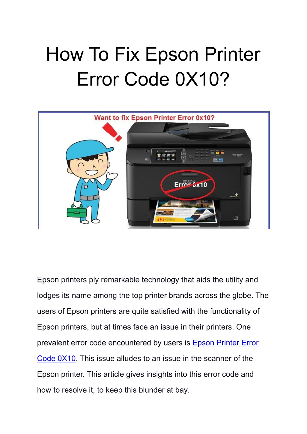 Ppt How To Fix Epson Printer Error Code 0x10 New Powerpoint Presentation Id10447215 3411